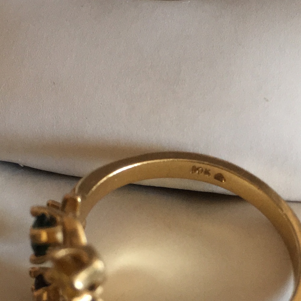 10k  gold 6 stones mother’s  ring size 6 - Picture 6 of 7